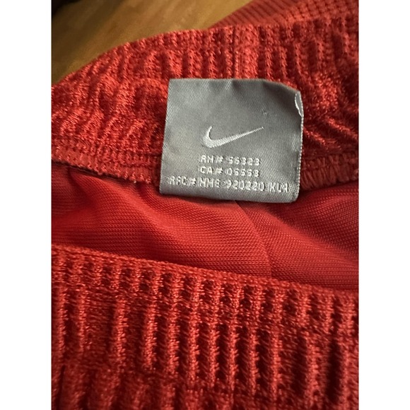 Nike Shorts Mens Large Red Basketball Athletic Mesh Swoosh Logo Gym Casual - Picture 4 of 9